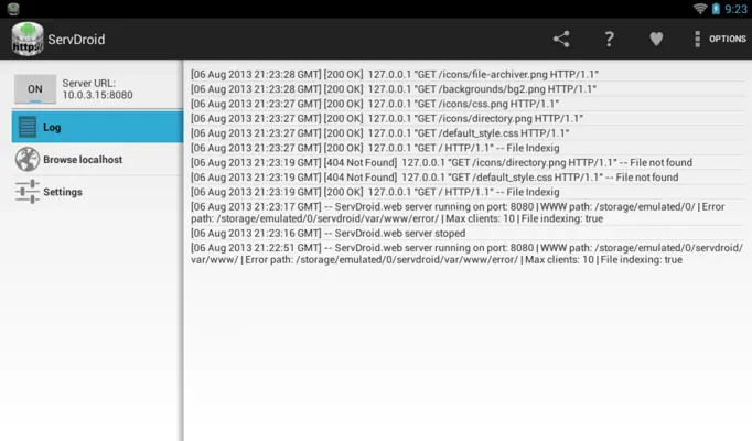 ServDroid android App screenshot 2